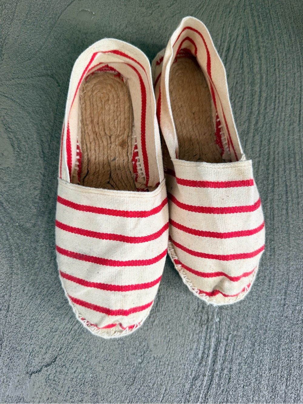Canvas Slip-On Shoes in Red Stripe